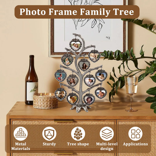Metal tree frames photo holder Picture  frame Multi level design Stable base Display a family tree photo frames home decor