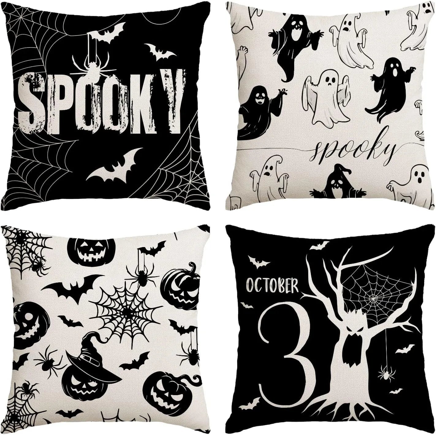Halloween Themed Pillow Covers: Spooky Designs for October 3rd and More! Sofa cushion cover, holiday party decoration, gift