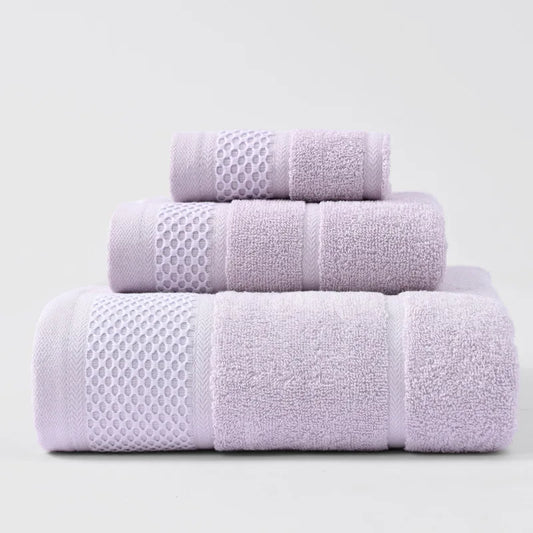 3PCS Cotton Bath Towel Set – Soft & Absorbent Bathroom Towels for Face, Hand & Body | NaturalBuiltHome