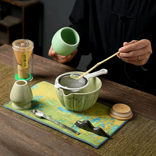 4/7pcs Japanese Matcha Making Set Bamboo Matcha Brush Exquisite Matcha Bowl Gift Box with Whisk Sumptuous Tea Tools Great Gifts