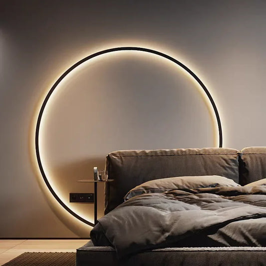 Nordic LED Wall Lamp – Minimalist Circular Wall Light for Bedroom, Living Room & Headboard Décor | NaturalBuiltHome