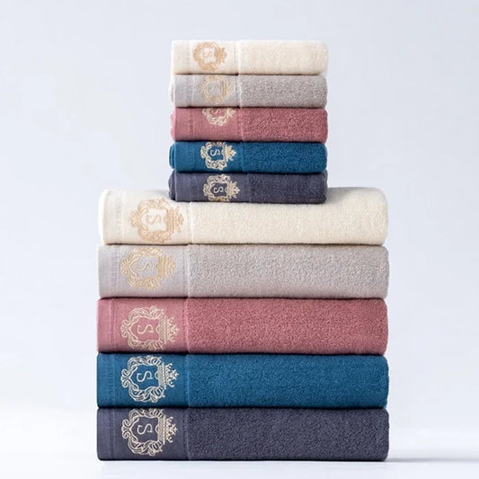 Luxury Cotton Towel Set – Soft, Absorbent & Durable Bath Towels with Elegant Yarn-Dyed Design | NaturalBuiltHome