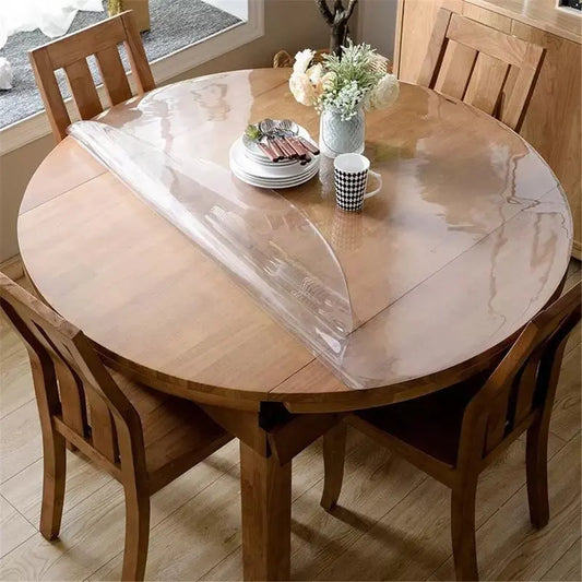1.0 mm Round Transparent Table Cloth Film Protection Pad Soft Glass Tablecloth Dining Oilprpoof Waterproof  Desk Protector