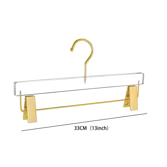 10PC, Household Acrylic Clothes Hanger,Anti-slip Trousers Hanger Closet Organizer Pants,Skirts,Jeans,Powerful Clip,No Trace
