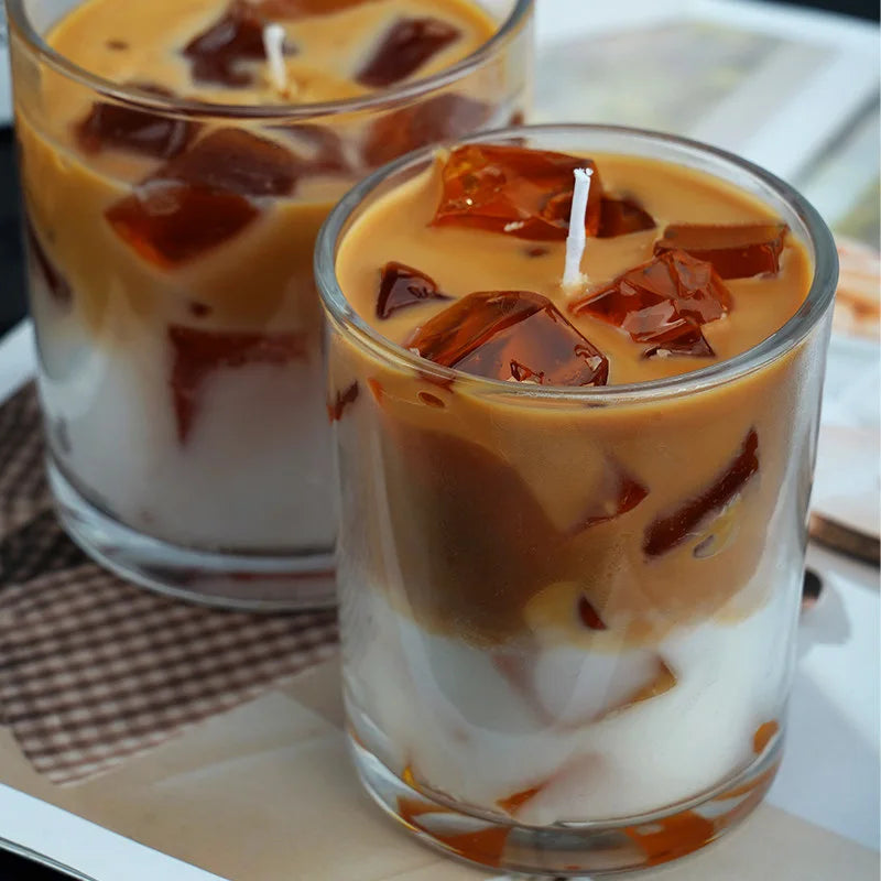 Iced Coffee Scented Candle Relaxing Aromatherapy with Rich Mocha Fragrance for Cozy Moments Stress Relief and Room Comfort
