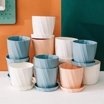 INS Style Nordic Simple Imitation Ceramic Flower Pot Plastic Succulent Flowerpot Modern Small Gallon Planter Home Decoration