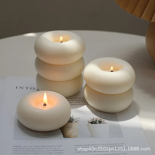 Donut Circles Aromatherapy Candles Creative Home Candles Home DecorationDecoration Bedroom Flameless Romantic Birthday Gift Wax