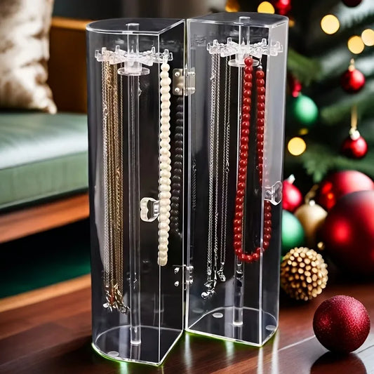 Transparent Jewelry Organizer – Dustproof Necklace, Bracelet & Watch Display Stand | Naturalbuilthome