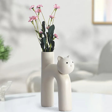 Cat resin vase ins ornament desktop living room bedroom dining table foyer decoration cartoon gift
