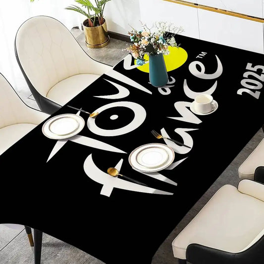 Tour De France Table Stain Resistant Decorative Washable Polyester Tablecloths For Dining Table Parties And Wedding