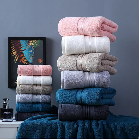 Large Bath Towels 100% Cotton – Extra Soft, Absorbent & Quick-Dry Lightweight Beach Towels 90×180cm | NaturalBuiltHome