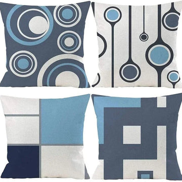 Home Decor Modern Geometric Circles and Squares Pillow Covers Pattern Cushion Cover Suitable for Sofa Bedroom Car Pillow Cover