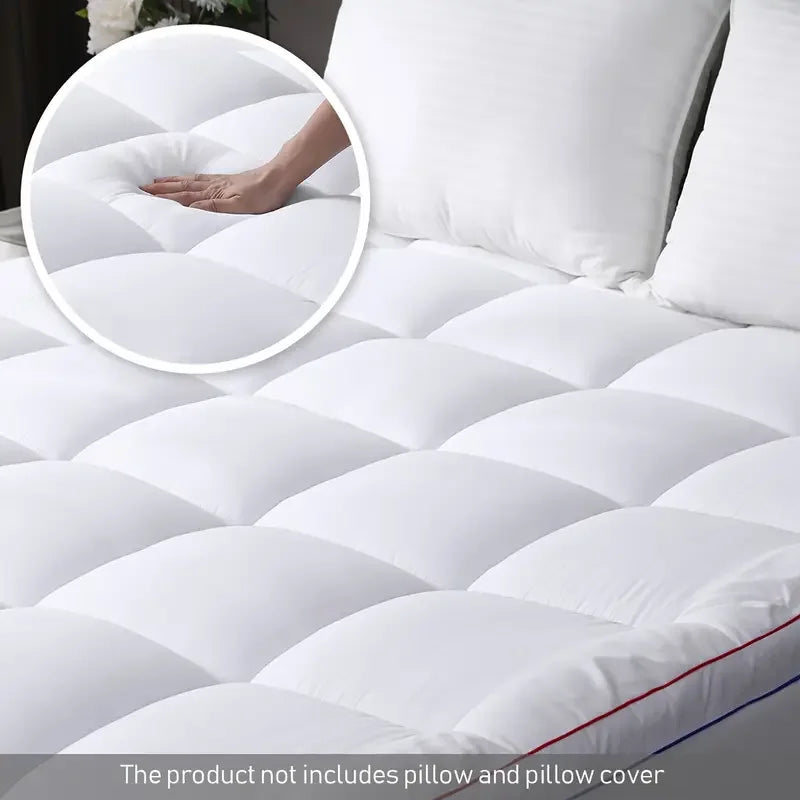 Cooling Mattress Topper , Extra Thick Mattress Pad Pillow Top Mattress Cover Quilted Fitted Mattress Protector