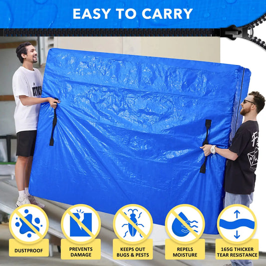 Mattress Bags for Moving Mattress Protector Waterproof Extra Thick Large Reusable Mattress Cover Storage Bags with 8 Handles