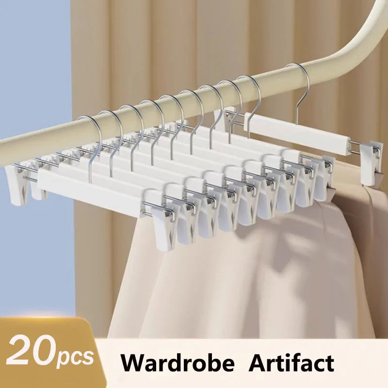 10/20Pc,Frosted Clothes Hanger Pants Organizer JK Skirt Clip Closet Storage,Trouser Rack Drying Underwear,
