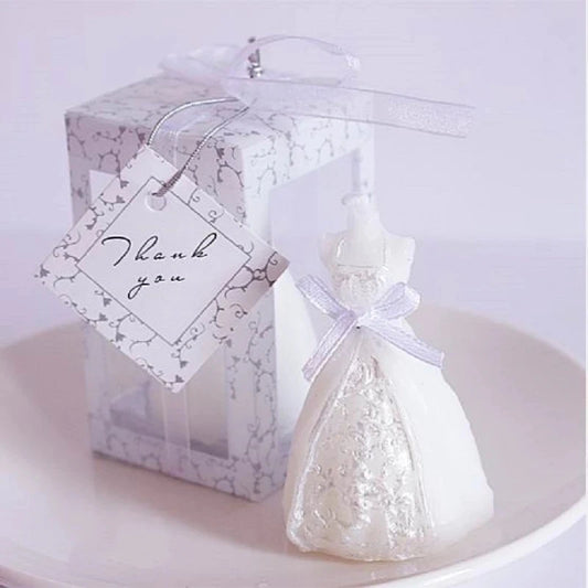 15pcs wedding bride dress candle favor wedding gifts for guest wedding souvenirs