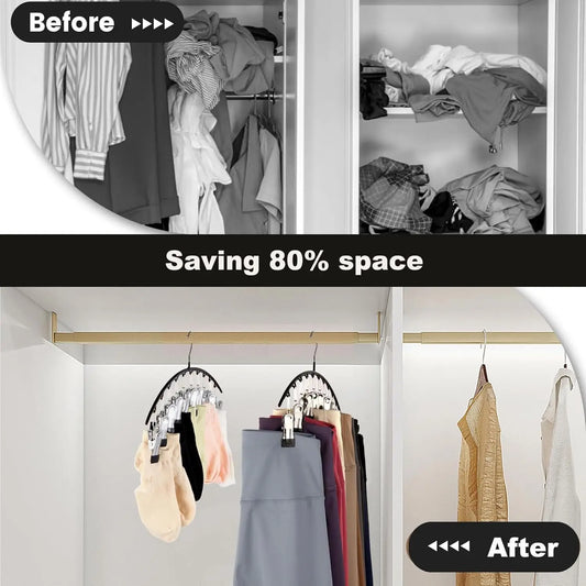 1/2/3PCS  Legging Organizer for Closet, Pants Hangers with10 Clips Holds Space Saving Hanging Closet Organizer