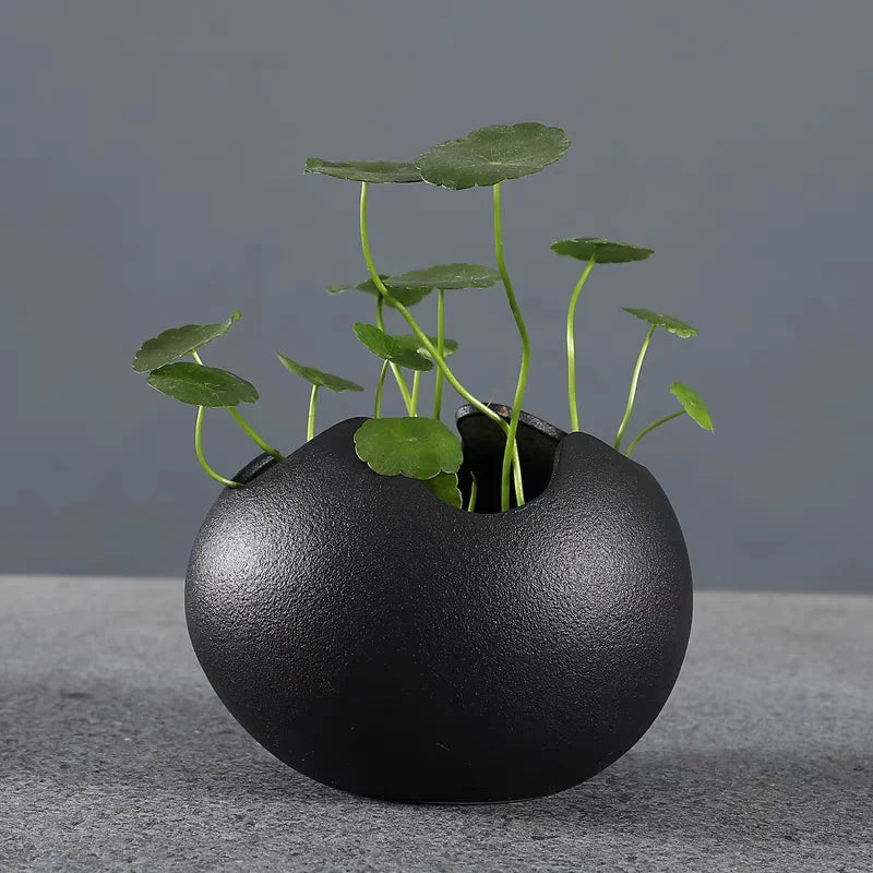 7x9cm Broken Eggshells Shapes Ceramic Flowerpot Simple Succulent Plant Container Green Planter Small Bonsai Pots Home Decoration