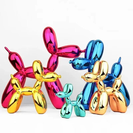 Resin Balloon Dog Sculpture Home Decor Table Decoration and Accessories Office Nordic Animal Decorative Figurines for Interior