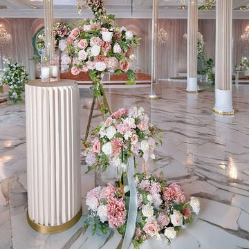 200x45CM Pink Rose Ball Wedding Arch Background Decoration Long Row Flower Table Arrangement Floral Arrangement