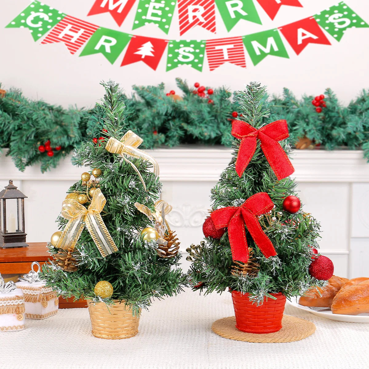 2024 Christmas Tree Potted Ornaments Christmas Simulation Flowers Christmas Tree Desktop Bonsai Decorations árbol de Navidad
