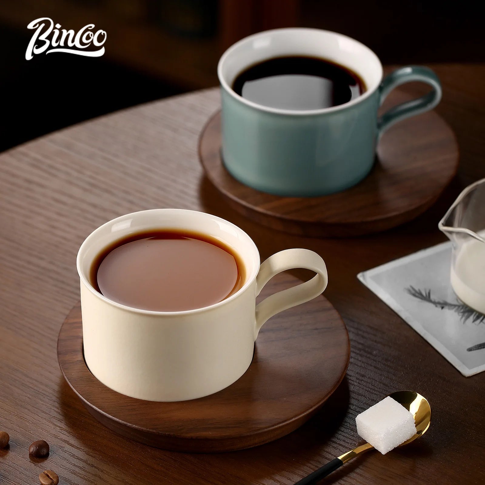 BINCOO 180ml Ceramic Coffee Mugs Tea Mugs Delicate Durable Coffee Cups Set Japanese Cafe Home Espresso Accessories Barista Tool