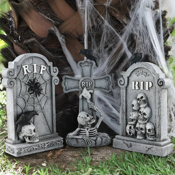 2024 new Halloween Resin Tombstones Graveyard Headstone Stakes Yard & Garden Decors Scary Halloween Tombst Decorations
