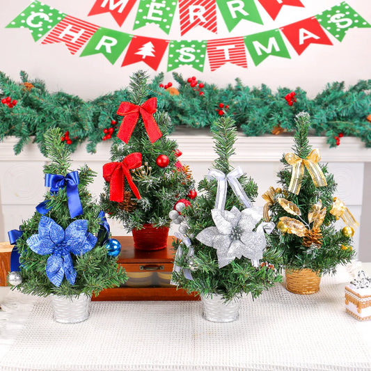 2024 Christmas Tree Potted Ornaments Christmas Simulation Flowers Christmas Tree Desktop Bonsai Decorations árbol de Navidad