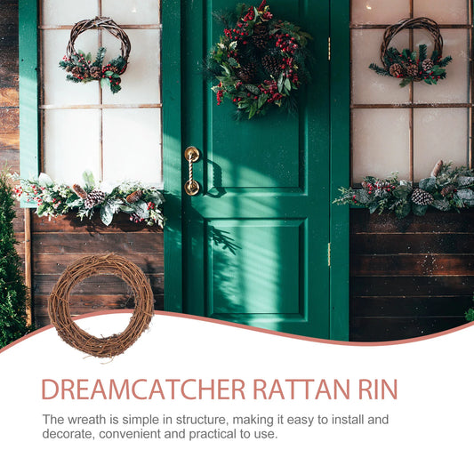 5Pcs Rattan Garland Christmas Autumn Outdoor Decor DIY Hoops Halloween Wreath Christmas Artificial Wreath Wicker Party Garlands