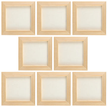 5pcs(15cm) / 8Pcs (12cm) Hand Decor Clay Picture Frame Photo Wood Frames Blank DIY Wooden Slush Craft Child