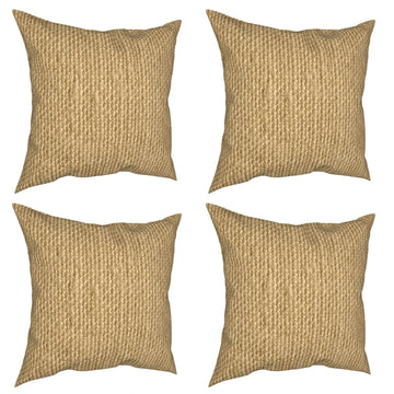 Jute Fibers simulation Square Pillowcase Polyester Printed Zipper Decor Throw Pillow Case Home Cushion Cover 45x45cm 18x18Inch