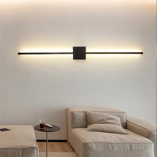Wall Mounted Lighting Modern Minimalist Black Wall Lamp l-Shaped Aluminum Frame for Living Room Bedroom Hallway Home Decor