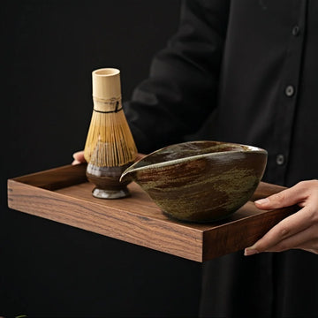 Japanese Bamboo Matcha Whisk Set - Zen Tea Ceremony Tools with Coarse Clay Whisk & Bowl, Traditional Gift for Tea Lovers