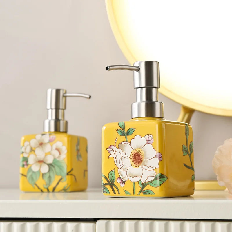 200ml soap dispenser hand wash bottle ceramic shampoo shower gel stainless steel pump head lotion bottle shampoo dispenser