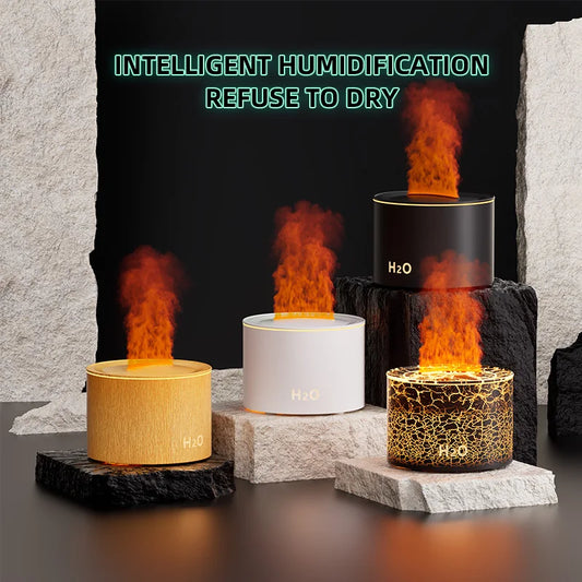 Creative Volcano Air Humidifier with LED Night Light  Mini Desktop Misting for Bedroom Office Car USB Aromatherapy Diffuser