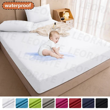 100% Waterproof Mattress Covers Pad Adjustable Non-slip Bed Fitted Sheet Protector With Elastic Band Single Size140/160/180x200