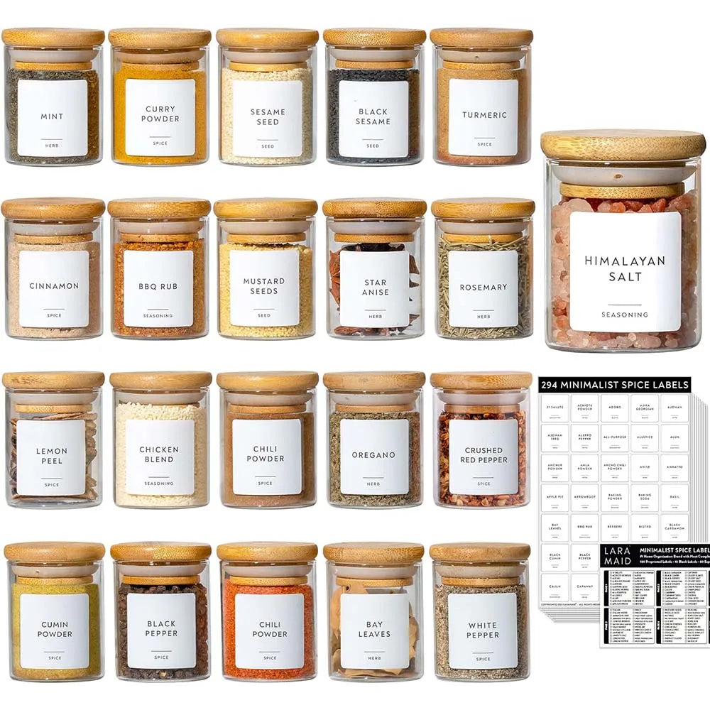 2.5oz Glass Spice Jars,Borosilicate Glass Food Storage Containers,Cylinder Glass Bottles for Kitchen Spice Sugar Salt Coffee Tea