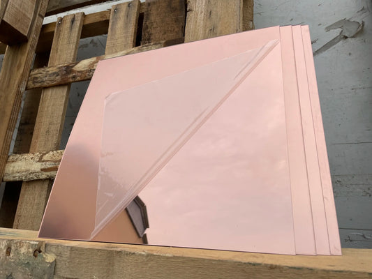 300x300x1.6MM Rose Gold Square Sheet Plastic Pier Glass Hotel Decorative Lens Safe Using Acylic Plexiglass Mirror