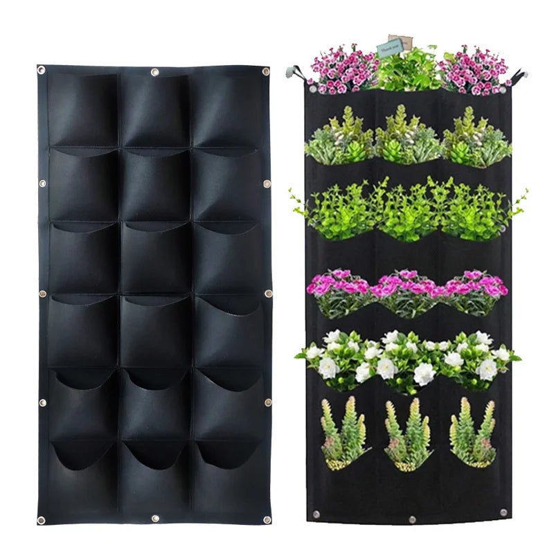 NEW Wall Hanging Pockets Planting Bags Flower Pot Home Garden Grow Bag Garden Planter Vertical Plant Pot Home Decor Flowerpot