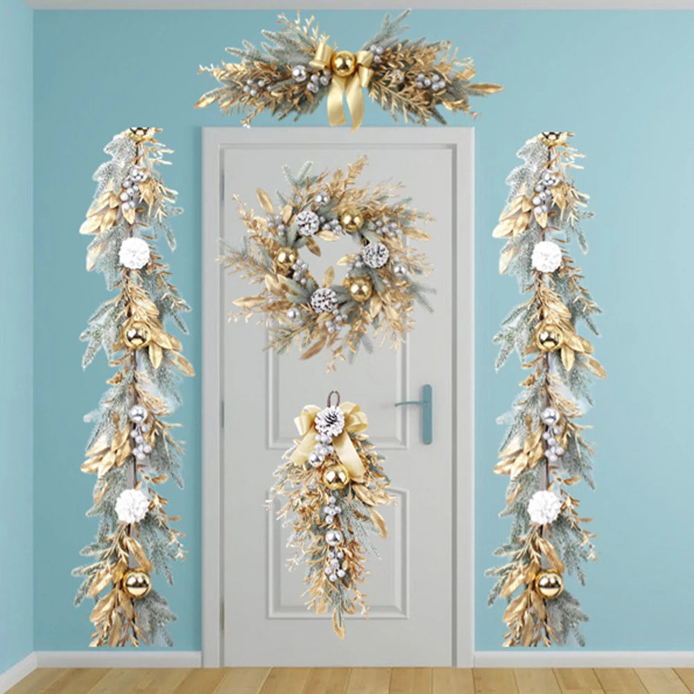 Christmas Upside Down Wreath Decorative Holiday Art Wreath Multifunctional Festival Theme Party New Year Decor New Year Gifts