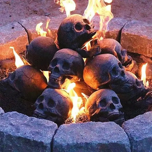 Skull Decor Prop Home Accessory Halloween Fireplace Skeleton Festive Supplies Scene Atmosphere Layout for Haunted House Desktop