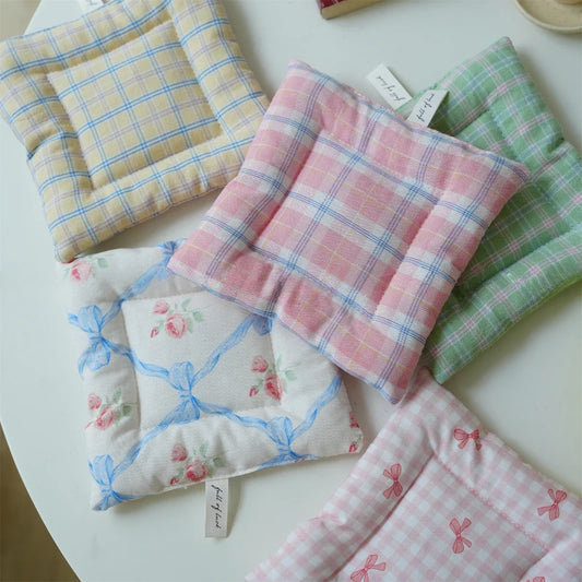 Cute Bow Pattern Hand Made Cotton Coaster Cloth Insulation Pad Table Mat Placemats Home Decoration Kitchen Accessories For Cup