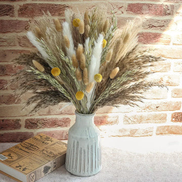 Natural Pampas Decoration 100 Pieces Natural Dried Flowers Rabbit Tail Bouquet for Wedding Table Living Room Vase Boho Home Deco