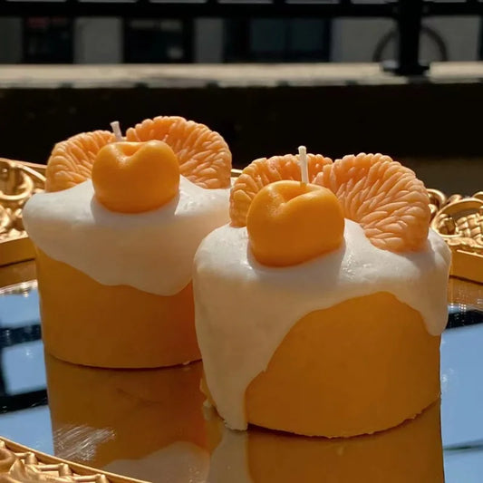 Big Orange Big Li Ins Style Decoration Bedroom Birthday Gift Cute Orange Cake Aromatherapy Candles
