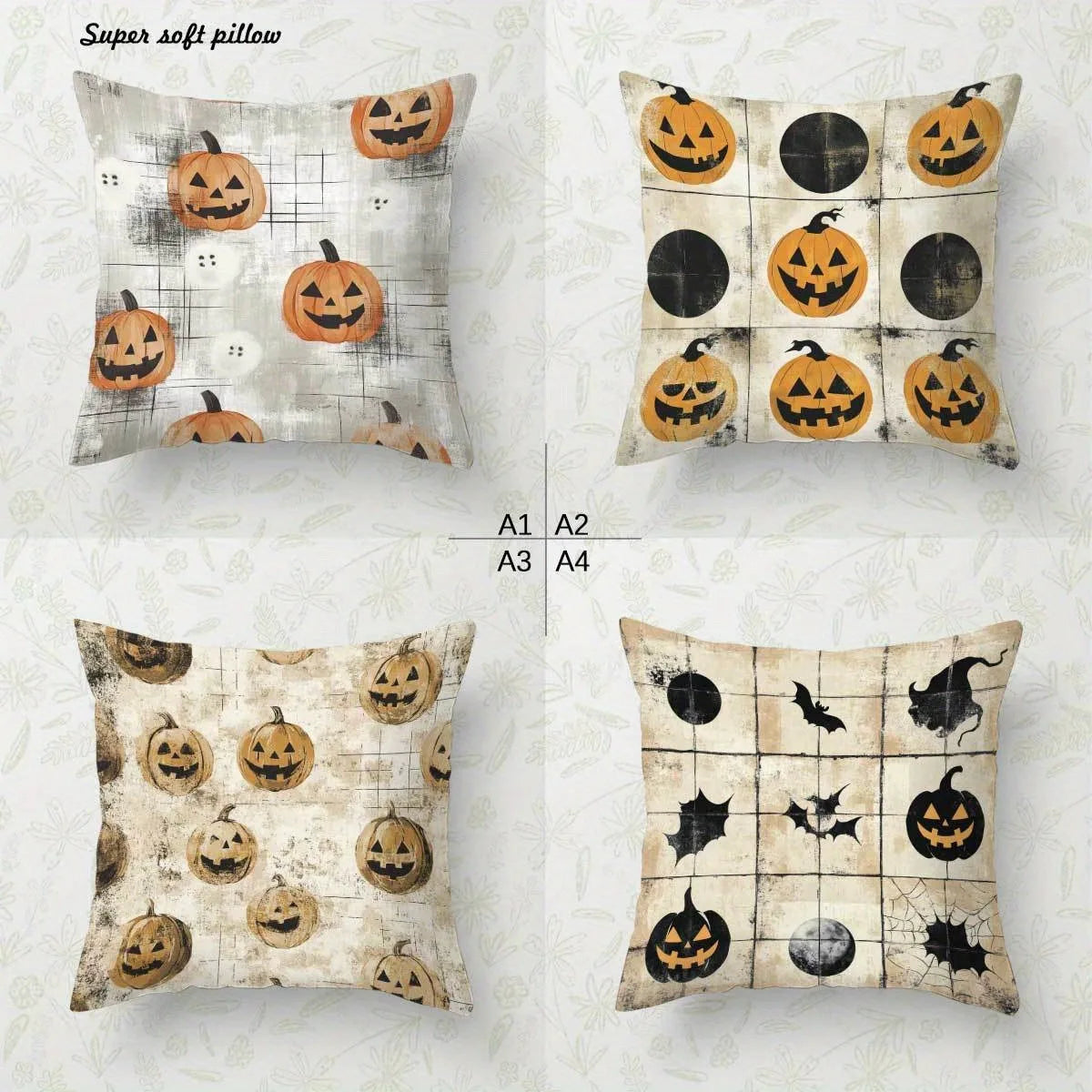 Spooky Halloween Pillowcases: Super Soft with Pumpkin & Bat Designs Sofa cushion cover holiday party decoration gift