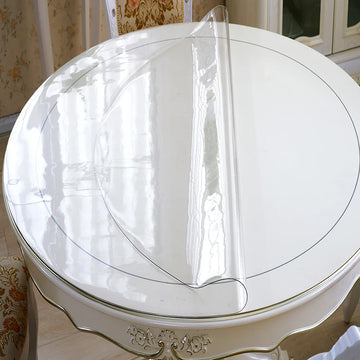 1.0 mm Round Transparent Table Cloth Film Protection Pad Soft Glass Tablecloth Dining Oilprpoof Waterproof  Desk Protector