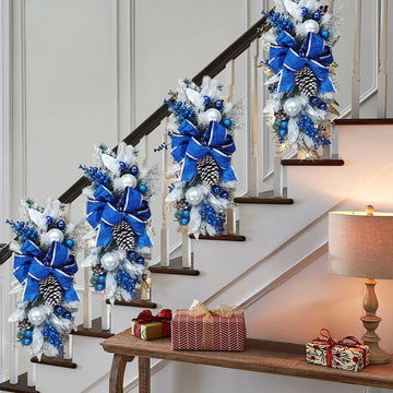 Christmas Wreath Pendants Festive Door Window Wreath Decoration Stairway Stairs Trim Garland Xmas Navidad Wreath Hanging Pendant