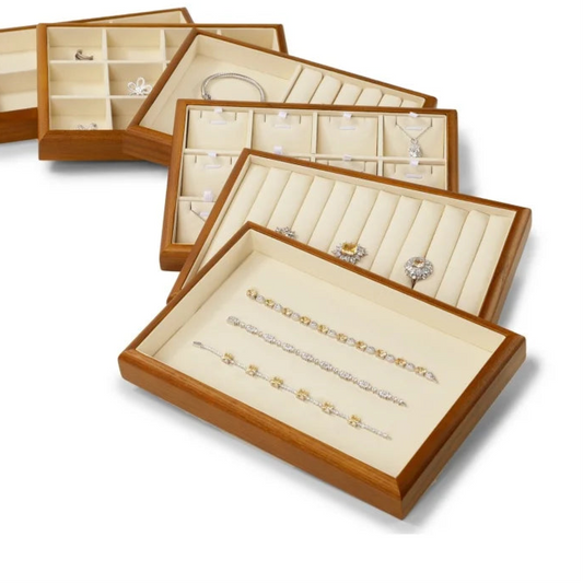 Wooden Jewelry Display Tray – Stackable Organizer for Rings, Earrings & Bracelets | Naturalbuilthome
