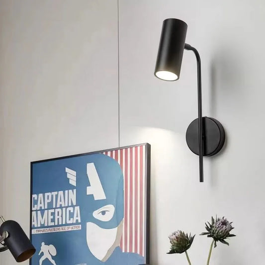 Rotatable Hotel Bedroom Wall Lamp Iron Frame Plastic Shade E27 LED Reading Light with Switch Modern Home Decoration Sconce Light