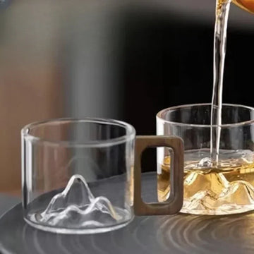100ml High-borosilicate glass high-temperature resistant tea cup household wooden handle mountain cup tea